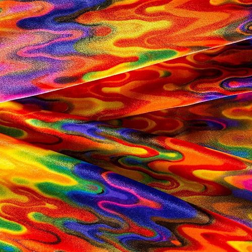 Бархат 002-04306 красно-оранжевый принтованный