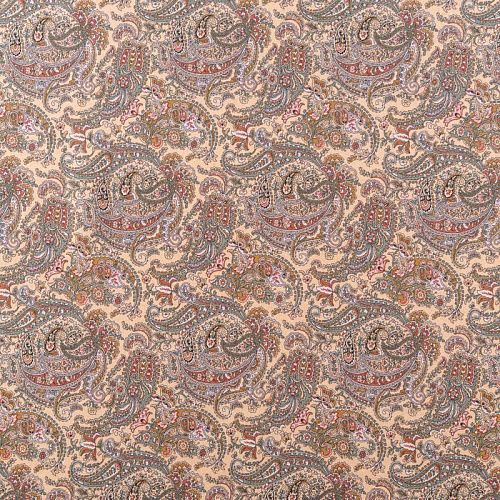 Штапель 069-08630 бежевый принтованный