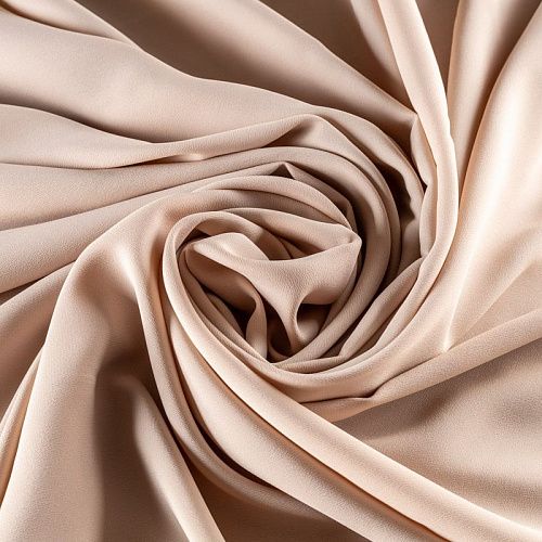 Крепдешин натуральный К36-184 сливочный однотонный