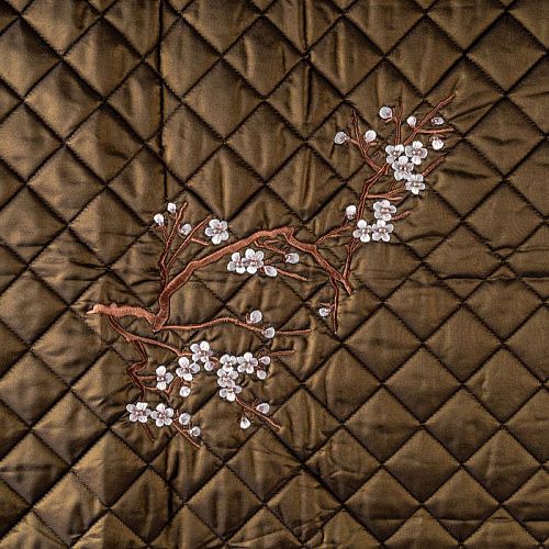 Ткань курточная с вышивкой К20-322 шоколадный