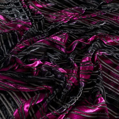 Панбархат 002-04297 черный/фуксия