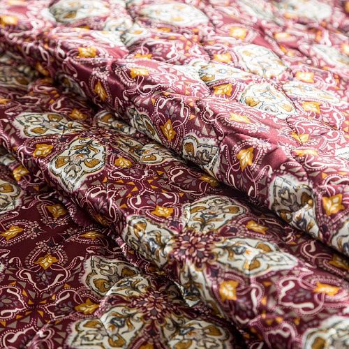 Ткань курточная 2-х сторонняя 033-03819 винный принтованный