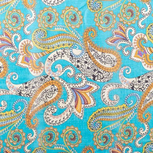 Батист 003-01892 бирюзовый принтованный