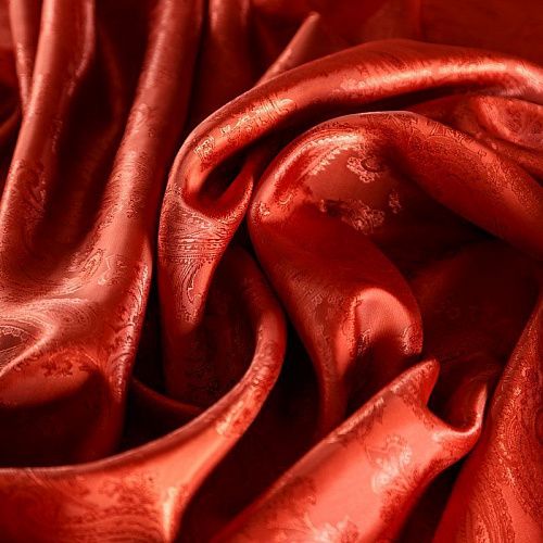 Ткань подкладочная 045-04278 терракотовый жаккардовый