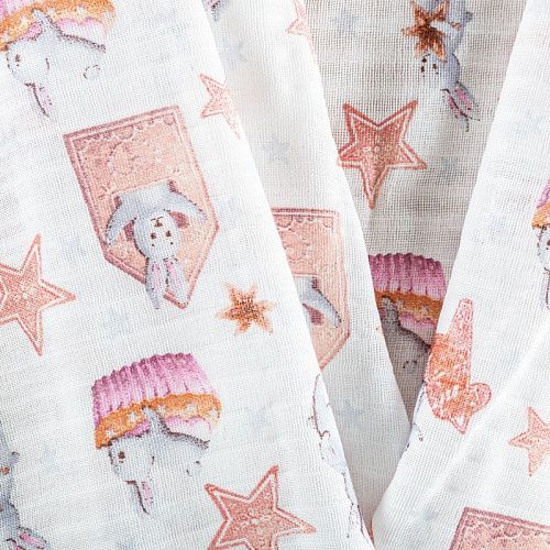 Муслин 063-03496 белый принтованный