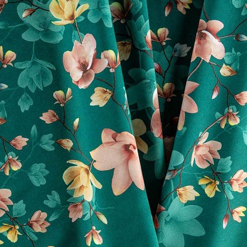 Вискоза "Лоренцо" К33-488 темно-зеленый принтованный