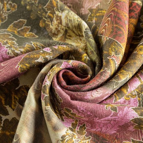 Шерсть плательная 066-02269 хаки принтованный