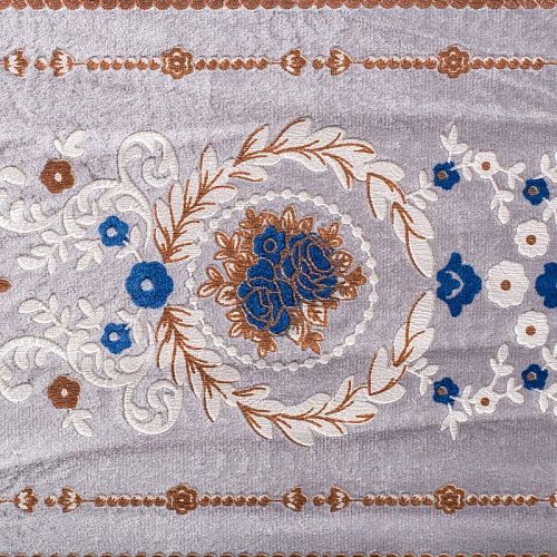 Бордюр велюровый 15,5 см 0000-357-104-028 серый с цветами