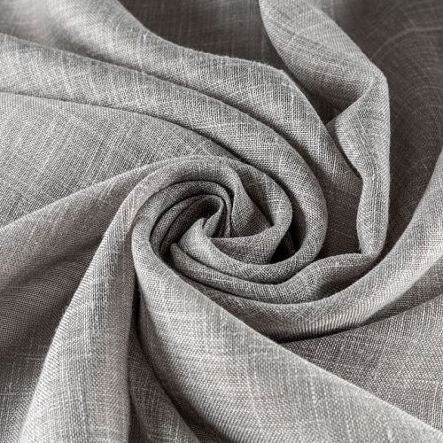 Тюль лен h-330 см Т420-01-09 серый однотонный