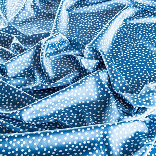 Шелк синтетический 065-01463 голубой принтованный