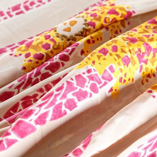 Крепдешин натуральный К15-351 экрю принтованный