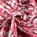 Шелк натуральный К15-301 кораллово-розовый принтованный