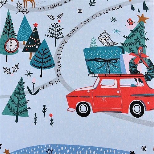 Дорожка декоративная 063-11020 голубой принтованный