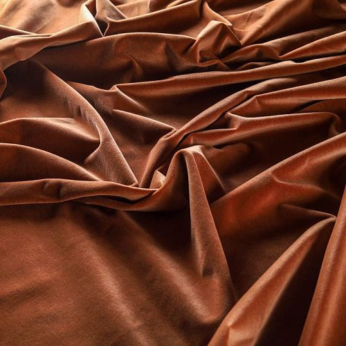 Бархат К29-462 жженый апельсин однотонный