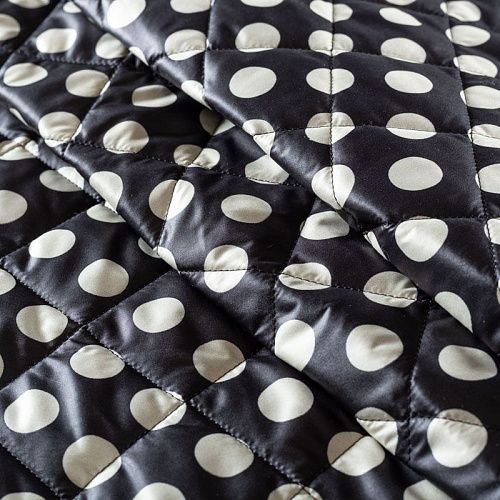 Ткань курточная 033-01985 черный принтованный