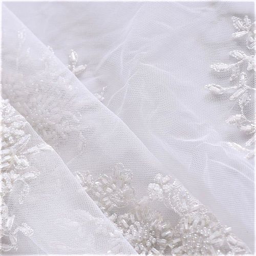 Гипюр с бисером 012-09112