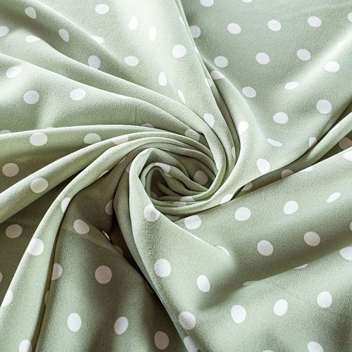 Креп 026-01547 серо-мятный принтованный