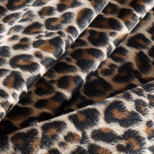 Ткань пальтовая 040-05898 бежево-коричневый принтованный