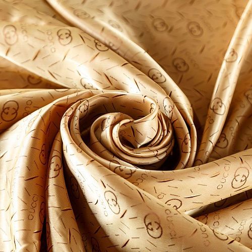 Ткань подкладочная 045-07402 золотисто-желтый жаккардовый