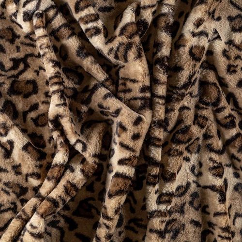 Мех искусственный К26-514 бежевый принтованный