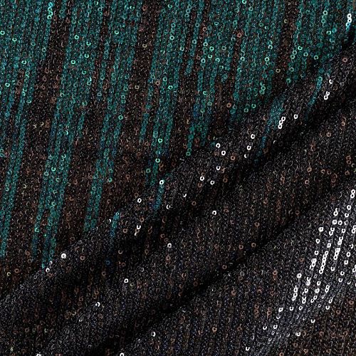 Ткань с пайетками К33-527 изумрудно-черный