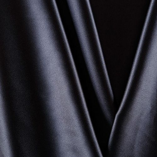 Сатин стрейч 001-09748 черный однотонный