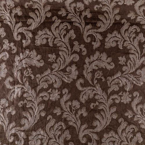 Ткань портьерная лен Т274-02-14 шоколадный жаккардовый