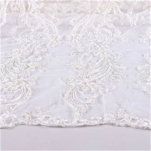 Гипюр с бисером 012-09110