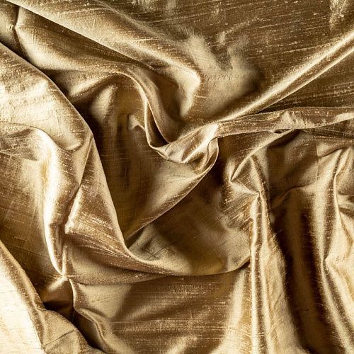 Дикий шелк К16-072 золотисто-оливковый однотонный