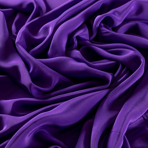 Крепдешин натуральный 028-09541 фиалковый однотонный