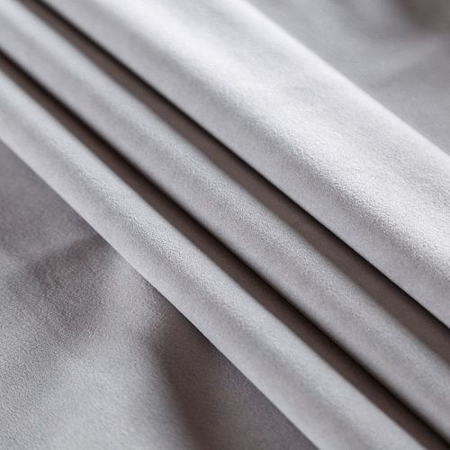 Ткань мебельная микровелюр 09-02-08952 серебристо-серый однотонный