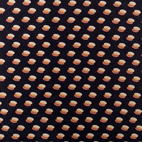 Шелк натуральный К04-820 черный принтованный