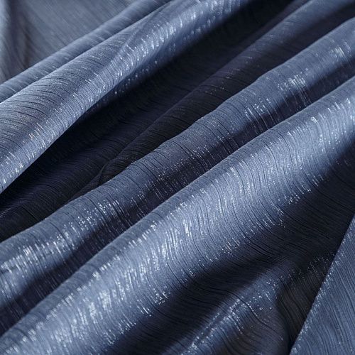 Шифон-жатка с люрексом 068-07215 серо-синий однотонный