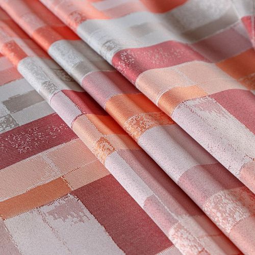 Ткань портьерная жаккард Т379-02-15 красно-серый