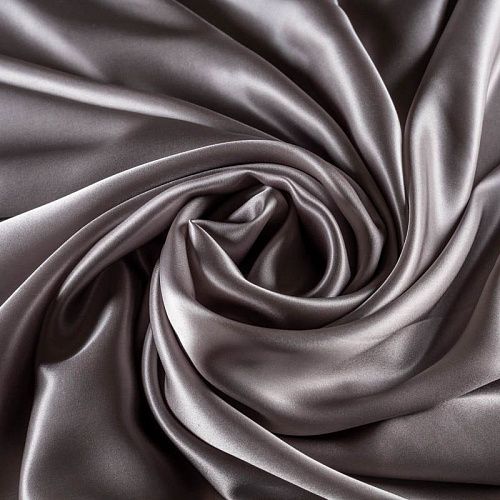 Шелк натуральный К36-167 дымчато-серый однотонный