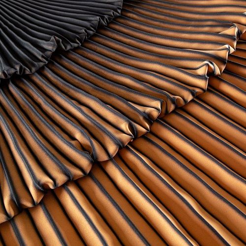 Гофре из крепа купон 60/180х110 см 043-02485 черно-карамельный градиент