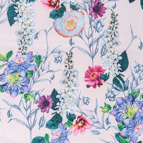 Вискоза "Лоренцо" 036-08220 разбеленный розовый принтованный