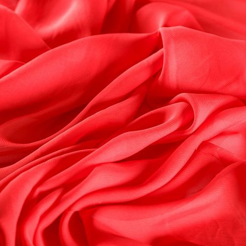 Шифон К28-840 кораллово-красный однотонный