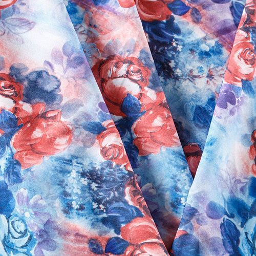 Вискоза "Лоренцо" 036-08225 голубой принтованный