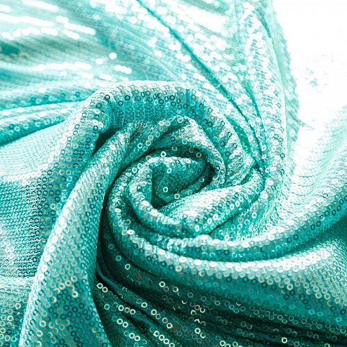 Пайетки на трикотаже 055-03023 тиффани однотонный