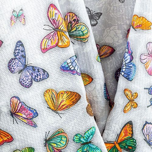 Полотно вафельное 007-03532 светло-серый принтованный