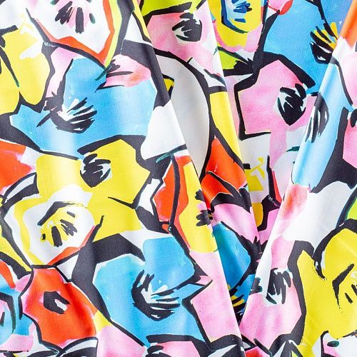 Лайкра 005-01228 белый принтованный