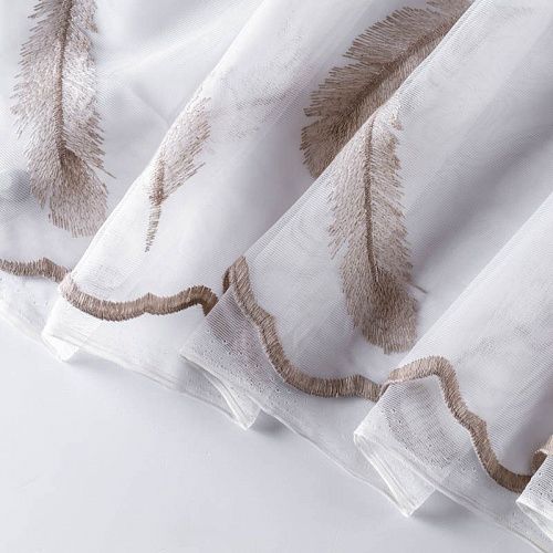 Тюль сетка с вышивкой 529-01-01 молочный