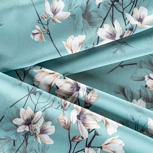 Вискоза "Лоренцо" 036-01535 мятно-зеленый принтованный