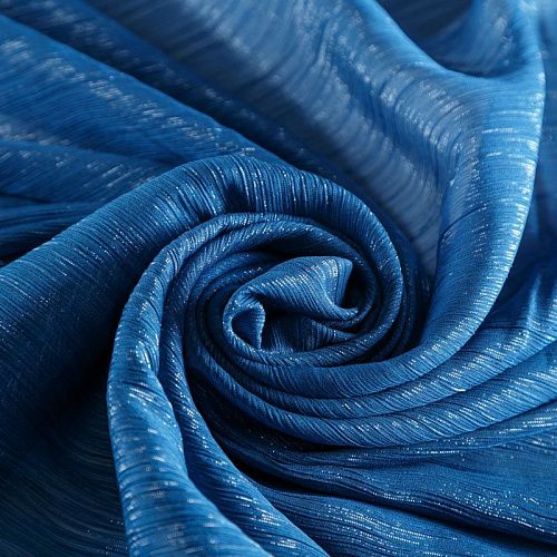 Шифон-жатка с люрексом 068-07218 петроль однотонный