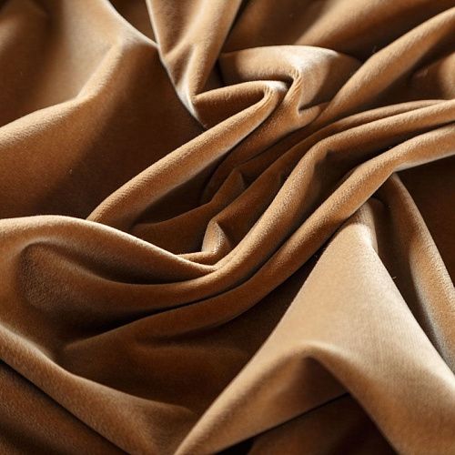 Бархат 002-06315 карамельный однотонный