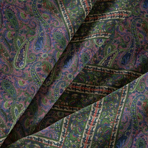 Шерсть-шелк плательная Etro 066-19195 зеленый принтованный
