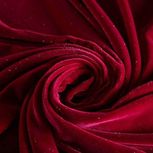 Бархат с люрексом 002-04427 бордовый однотонный
