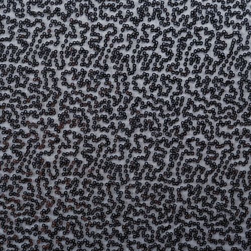 Пайетки на сетке 055-09151 черный однотонный