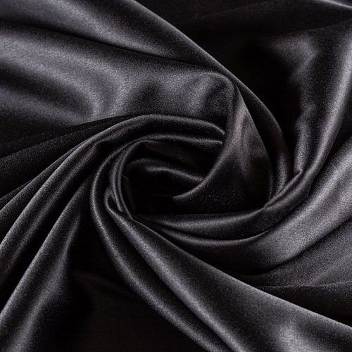 Сатин стрейч К33-757 черный однотонный